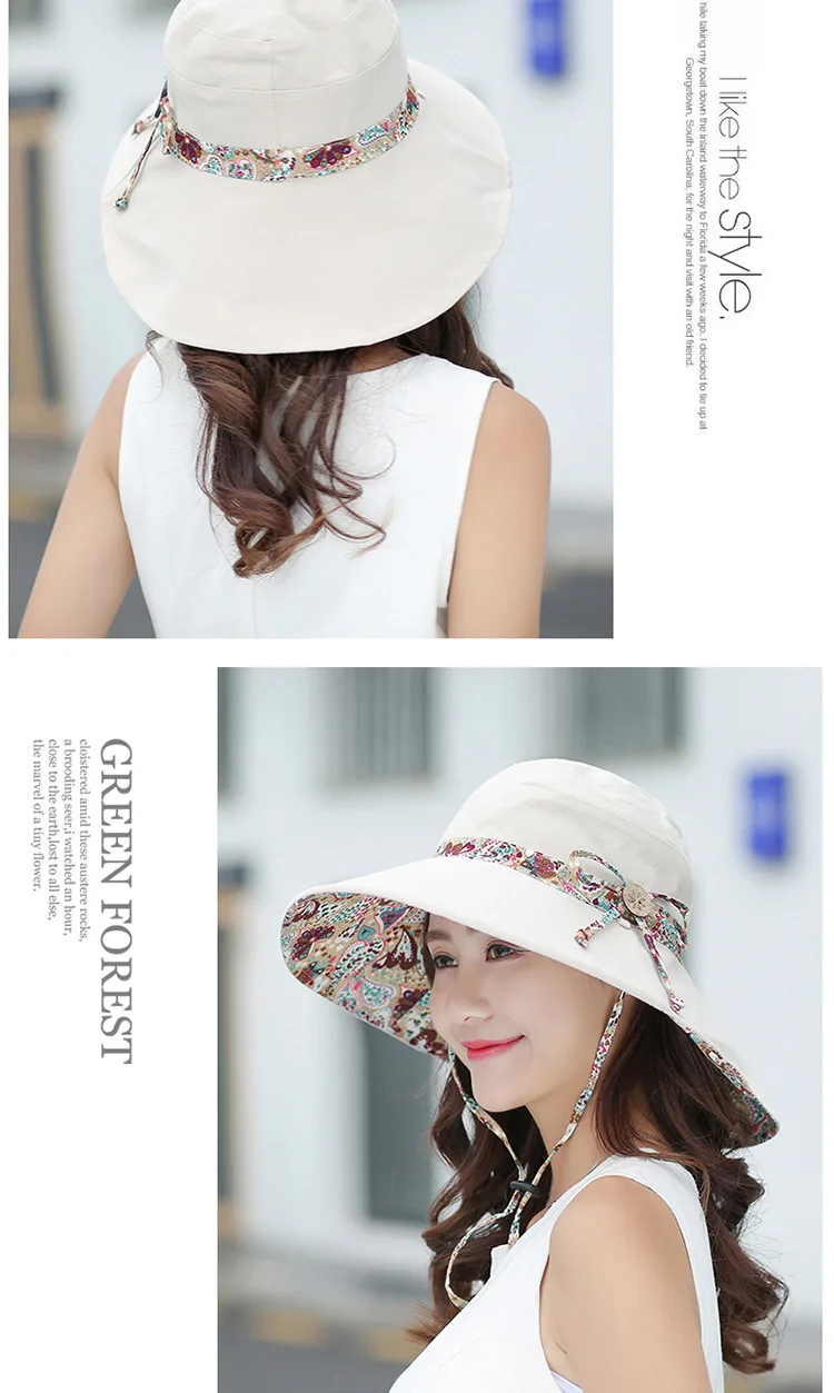 Bucket Hat, Panama Damen-Sonnenschutzhut im koreanischen Stil, Strandhut, winddichter, atmungsaktiver Hut, Hüte für Damen, Reisemütze S67 – Detail 14