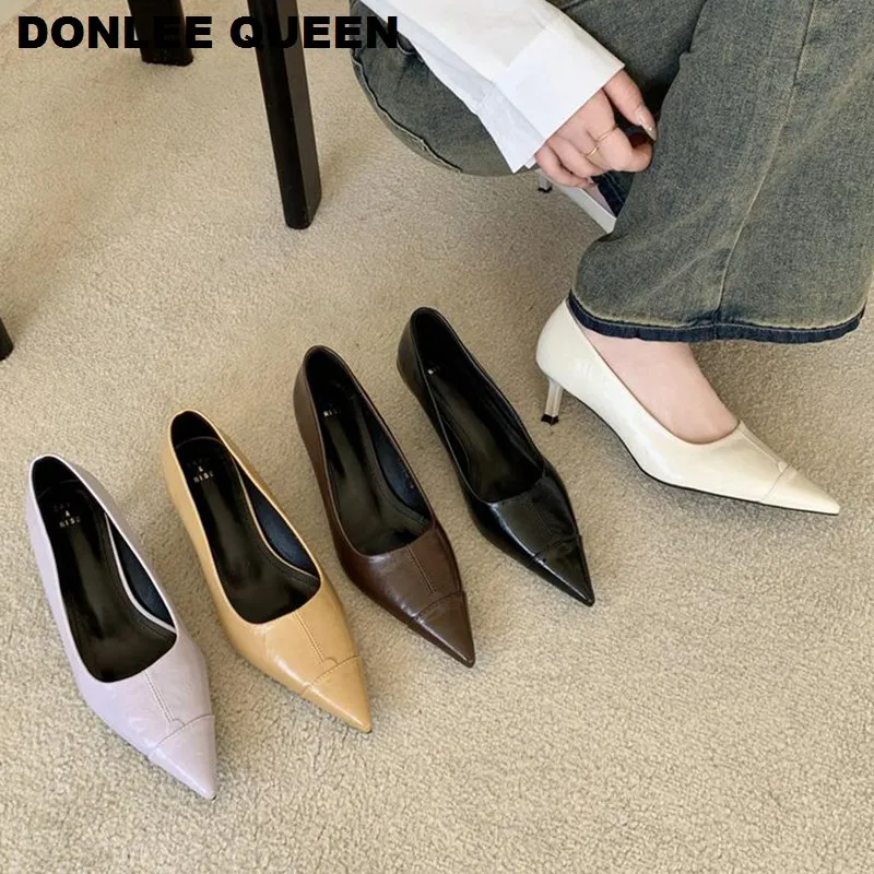 DONLEE QUEEN Female Women Pumps Sexy High Thin Heel Pointed Toe Shallow Shoes For Party Wedding Shoe Lady Pumps zapatos de mujer