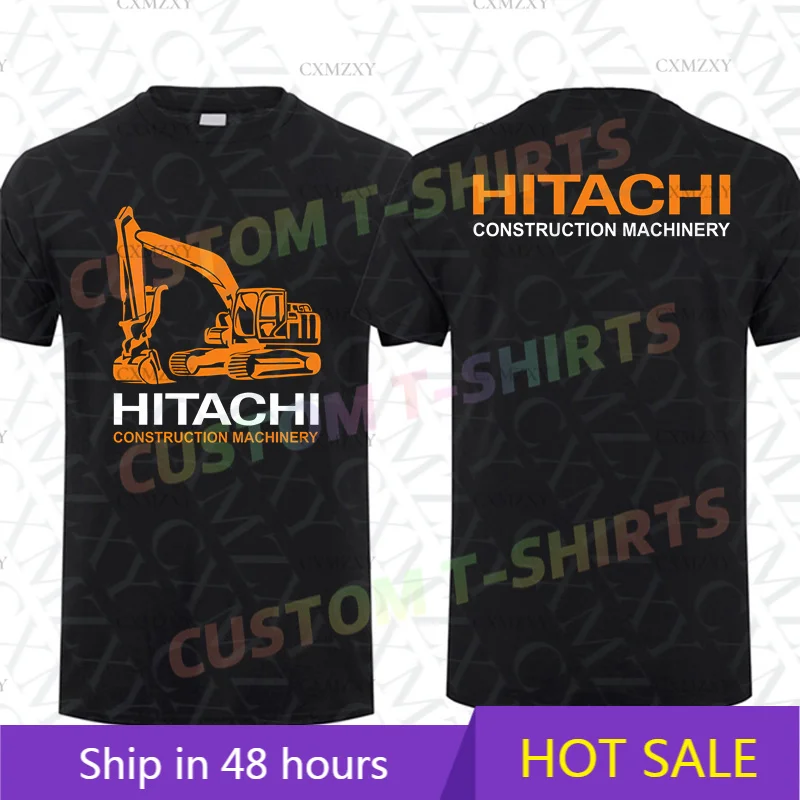 2025 الرجال تي شيرت عادية هيتاشي آلات البناء تي شيرت الجرافيك الصيف قصيرة الأكمام 100% القطن S-3XL #1