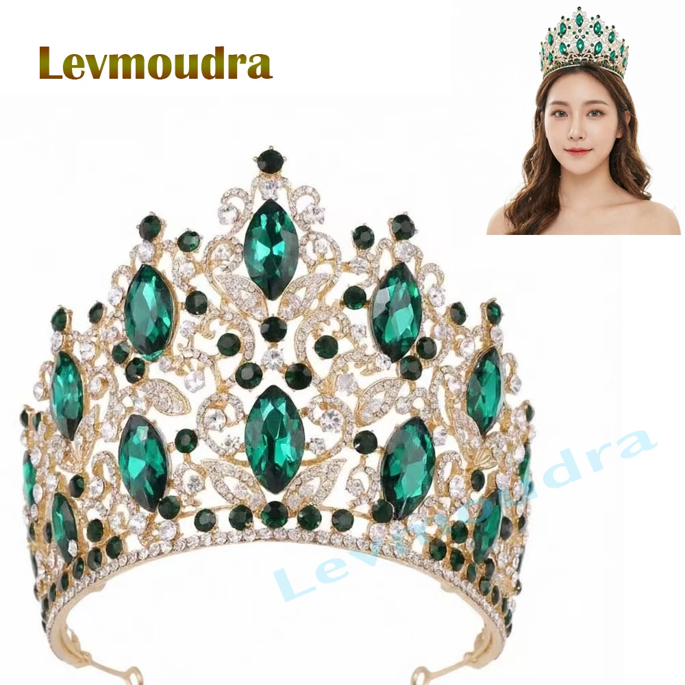 

Levmoudra Princess Pageant Queen Crystal Crowns And Tiaras Baroque Vintage Crown Tiara Women Bride Prom Diadem