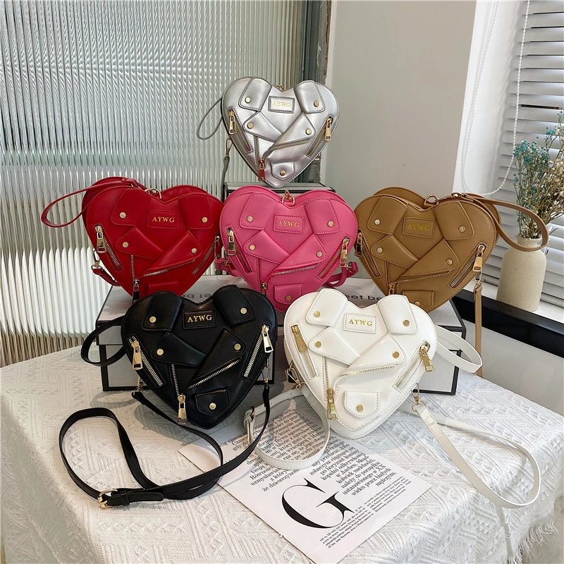 Motorcycle Style Clothes Shape Crossbody Bag Y2Y Spice Girl Style Shoulder Bag Women Heart Shape Handbag Love Messenger Bag