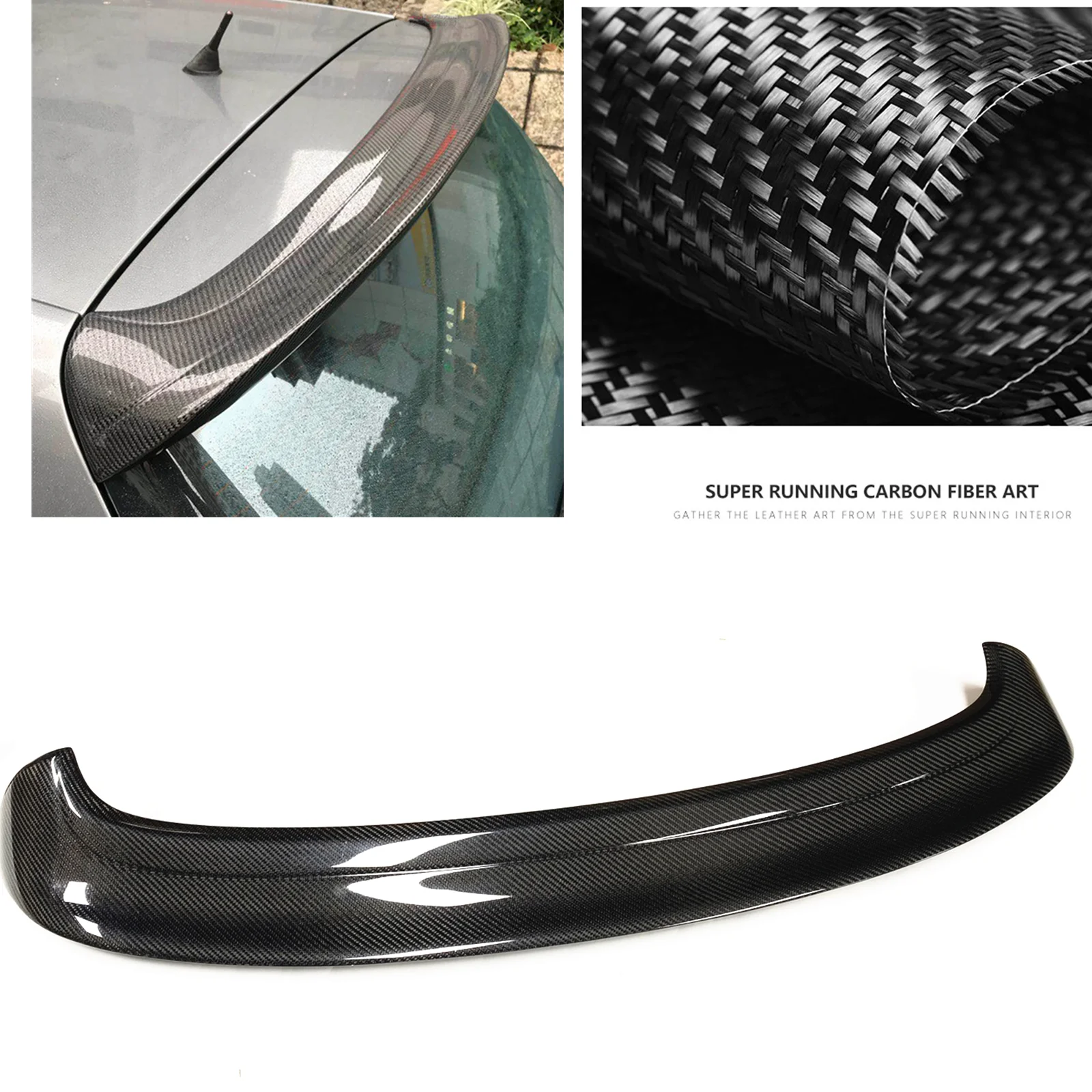 

Rear Roof Spoiler Wing For Volkswagen VW Golf 5 MK5 GTI Real Carbon Fiber Tailgate Trunk Lid Window Upper Splitter Lip