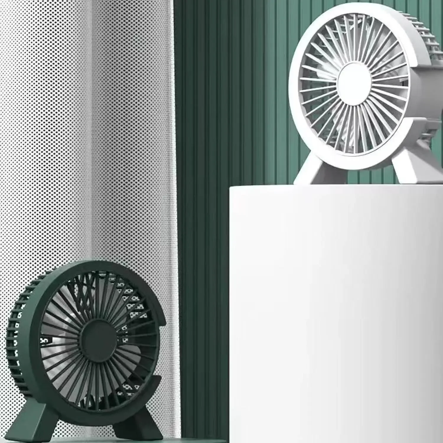 Office desktop small fan, low noise battery life, desktop small dormitory bed, large air volume plug-in fan