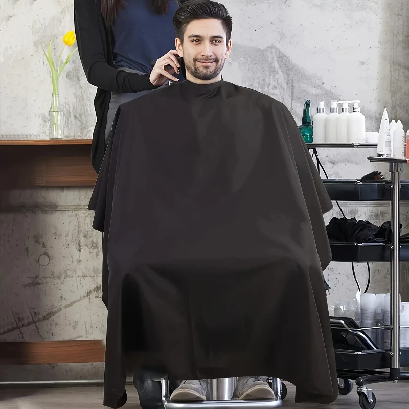 1PCS Professional Hair Salon Apron Set plus Size Wider & Longer Durable Black Material for Hair Cutting & Styling view 5
