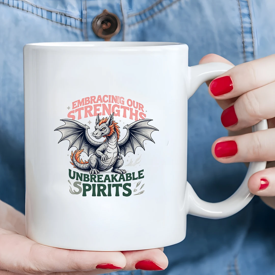 

11oz Cup + Fantasy Dragon Pattern + Kids Cold & Hot Drink Cup - Christmas Gift for Family & Office