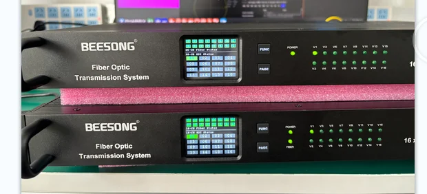 3G SDI to Fiber Optic Converter 16 Ports Multi-Channel SDI over Fiber Extender Transmitter Receiver Up to 20KM