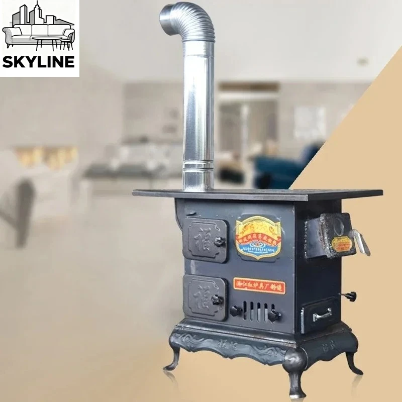 Household Indoor Fireplace Minimalist Fire Wood Heater Stove Outdoor Camping Bonfire Party Cast Iron Winter Brazier