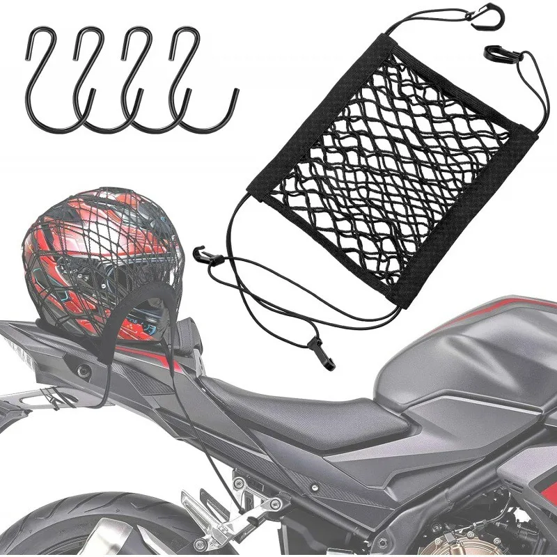 

For Motorcycle Cargo Net High Elastic Motorcycle Net for Helmet Storage Bungee Cargo Net with Hooks Luggage Net