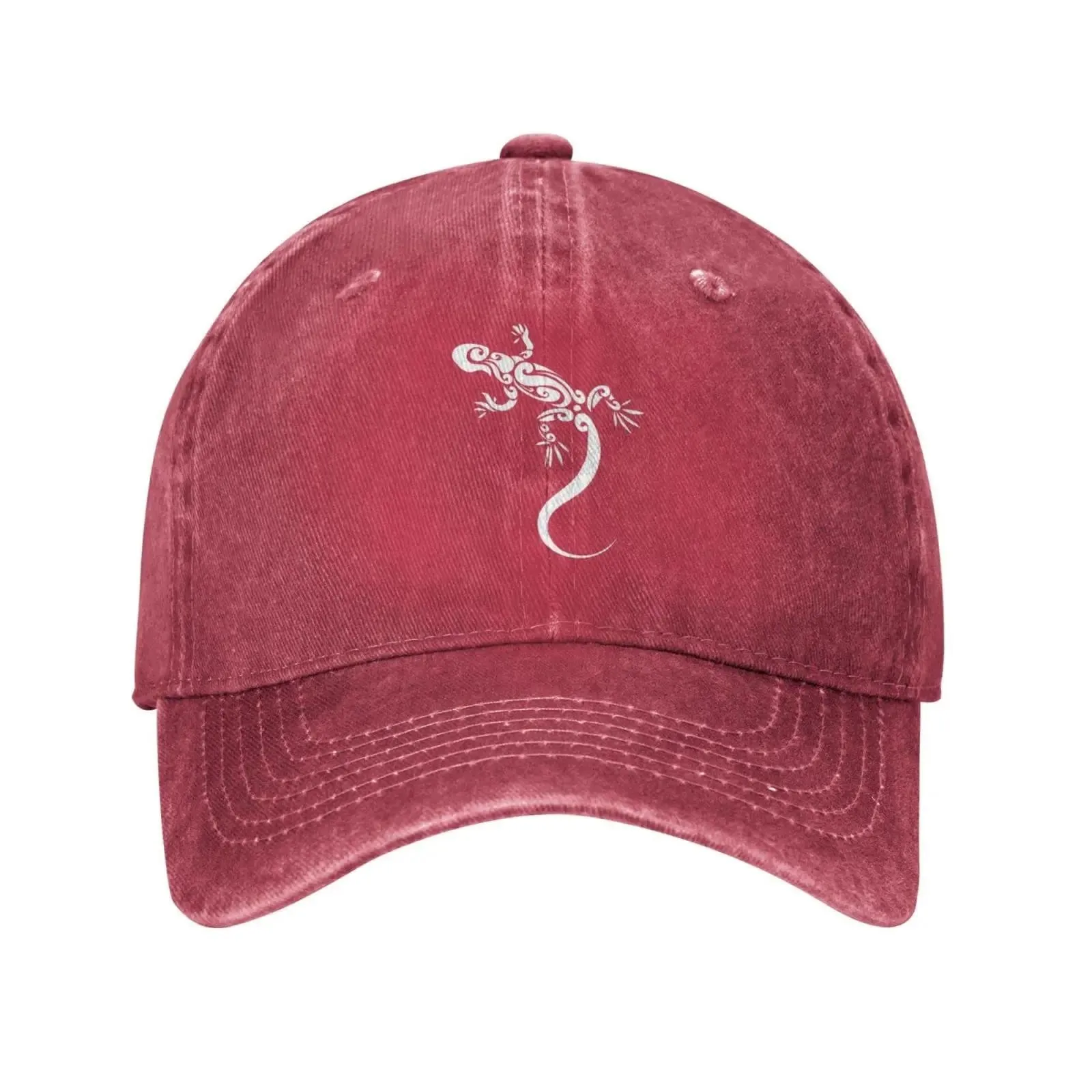 Tribal-Lizard-Graphic-Distressed-Washed-Baseball-Cap-Unisex-Adjustable-Casual-Sun-Hat