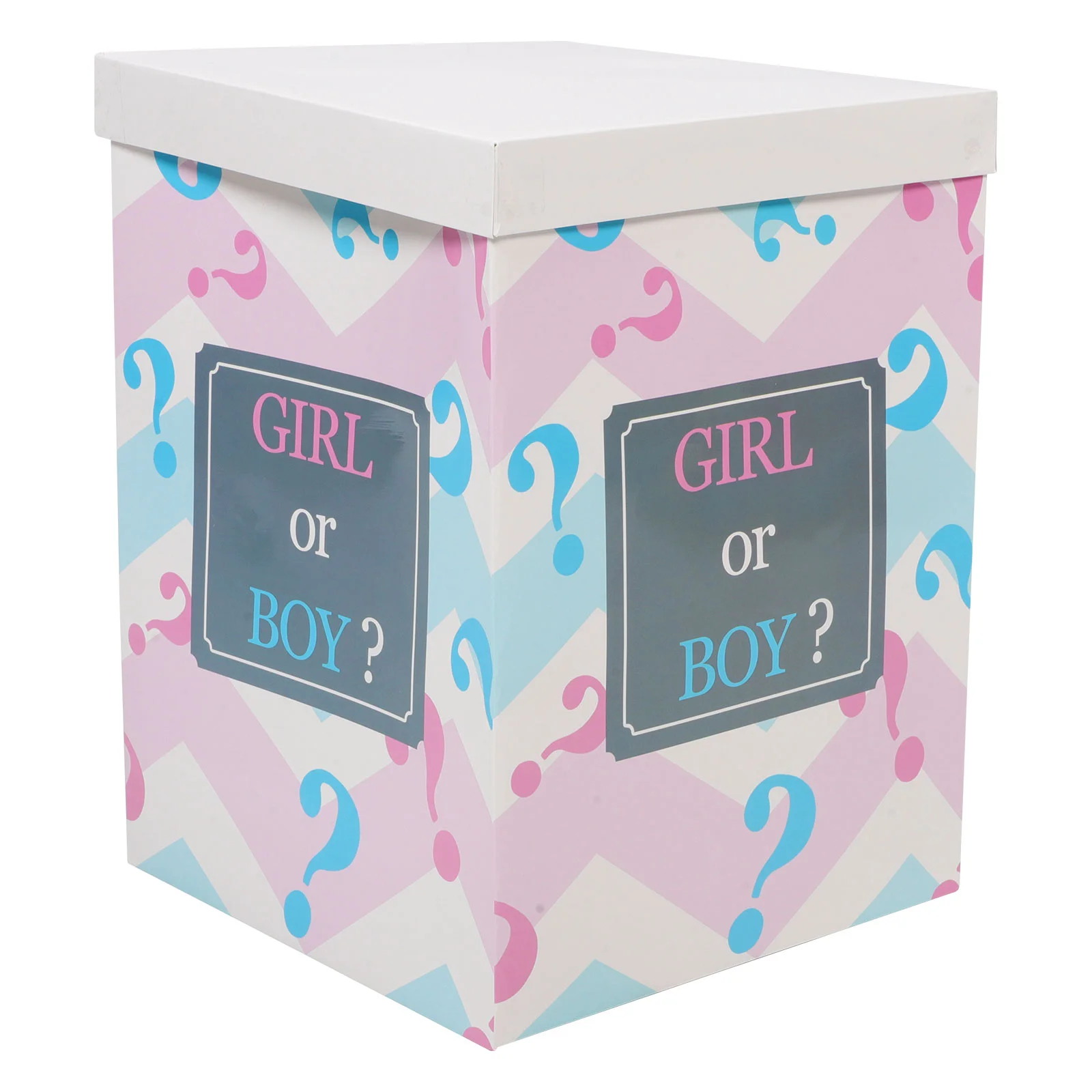 

Box Gender Reveal Party Decorations Flash Baby Shower Blocks Paper Balloon Boxes