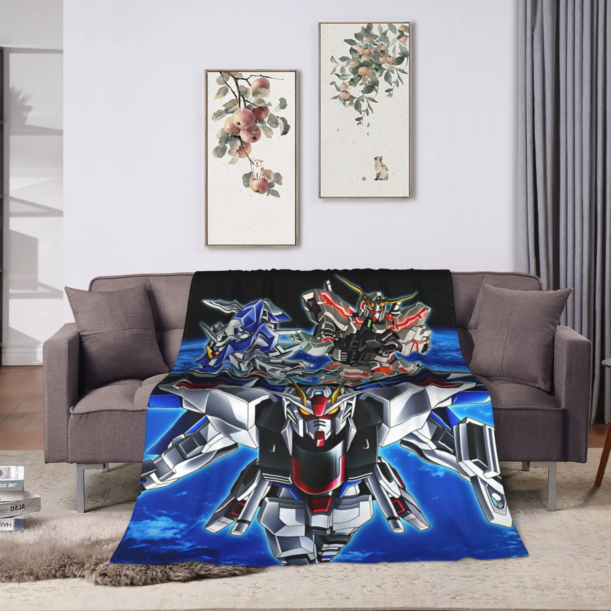 Mobile Suit Gundam Blanket Quality Soft  Throw Blanket Winter Decorative Couch Bed Funny Bedspread