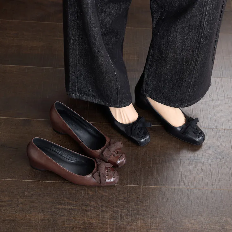 sheepskin-high-heels-mary-janes-spring-autumn-style-retro-square-head-commute-thick-heel-knot-slip-on-fashionable-f