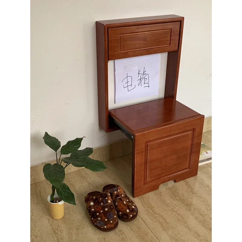 Custom electric box cover shoe changing stool solid wood porch distribution box weak electric box cover shoe changing stool net