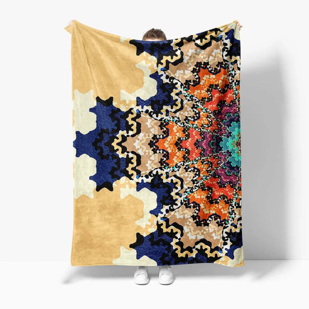 

Флисовое одеяло с ярким абстрактным узором, мягкое теплое декоративное покрывало для кровати, дивана, идея подарка