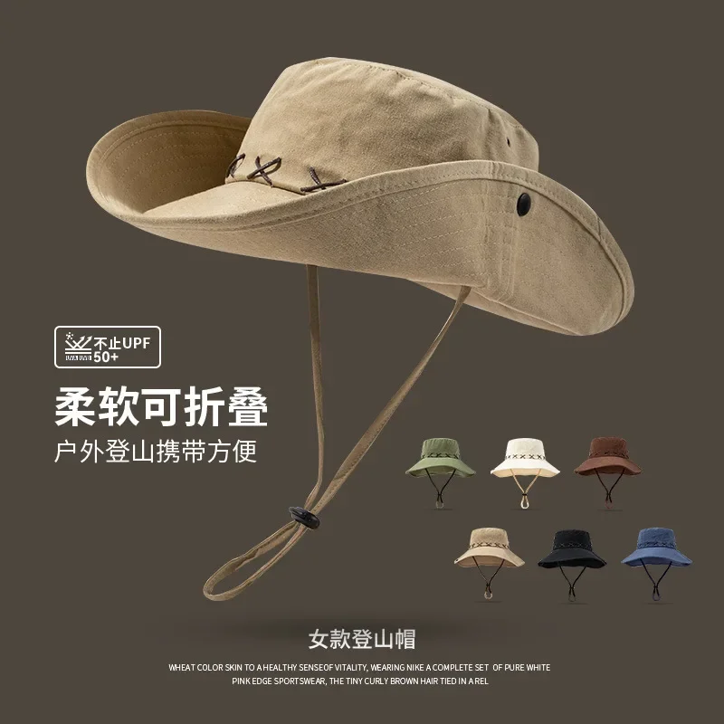 

American Vintage Western Cowboy Hat Kids Men's Camping Fisherman Hat Sun Protection Hat Sun Hat Outdoor Hiking Hat
