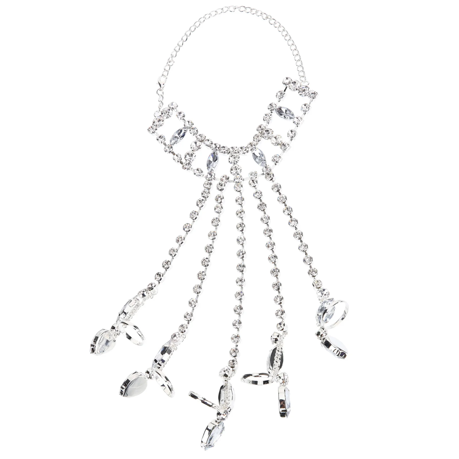 

Rhinestone Bracelet Alloy Material Comfortable Durable Women Girls Everyday Special Elegant Jewelry Gift Friends Couples h