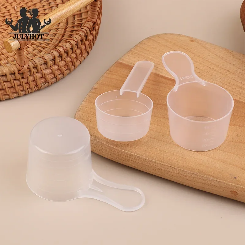 10Pcs 15/25/30/35g Transparent Plastic Milk Powder Spoon With ML Graduated Kitchen Baking Measuring Spoon