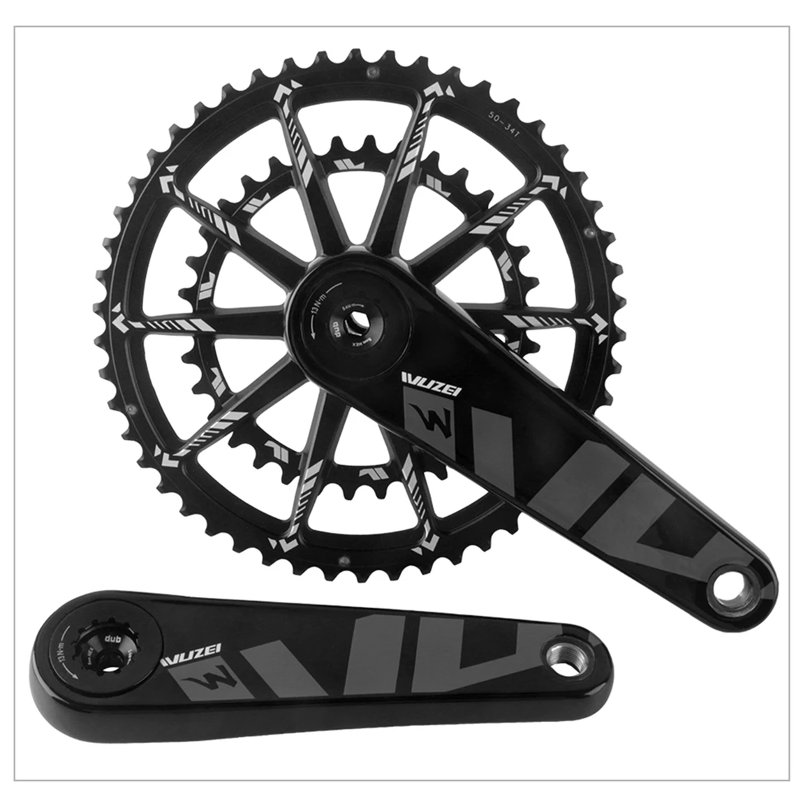 WUZEI 3-Bolzen Carbon-Kurbelgarnitur 165 170mm Rennrad-Kurbel 24mm 29mm Ti AL7075 Achse Faltrad-Kettenblatt für SRAM – Detail 23