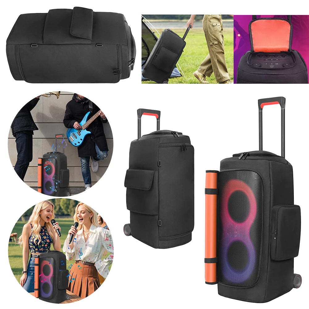 

Padded Speaker Protective Cover with Mic Pocket Double-Sided Speaker Storage Bag Zipper Closure for JBL PARTYBOX 310/320