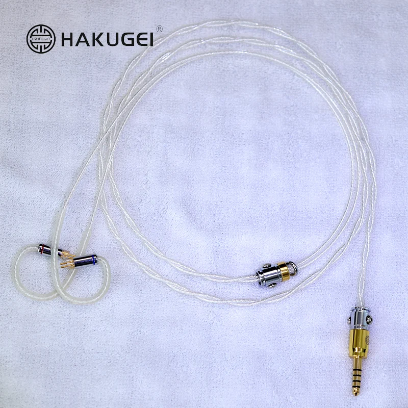 HAKUGEI Glacier Thick Silver Plated Single Crystal Copper Hifi Music Updaed Earphone Cable Line 4.4 3.5 2.5 0.78 MMCX