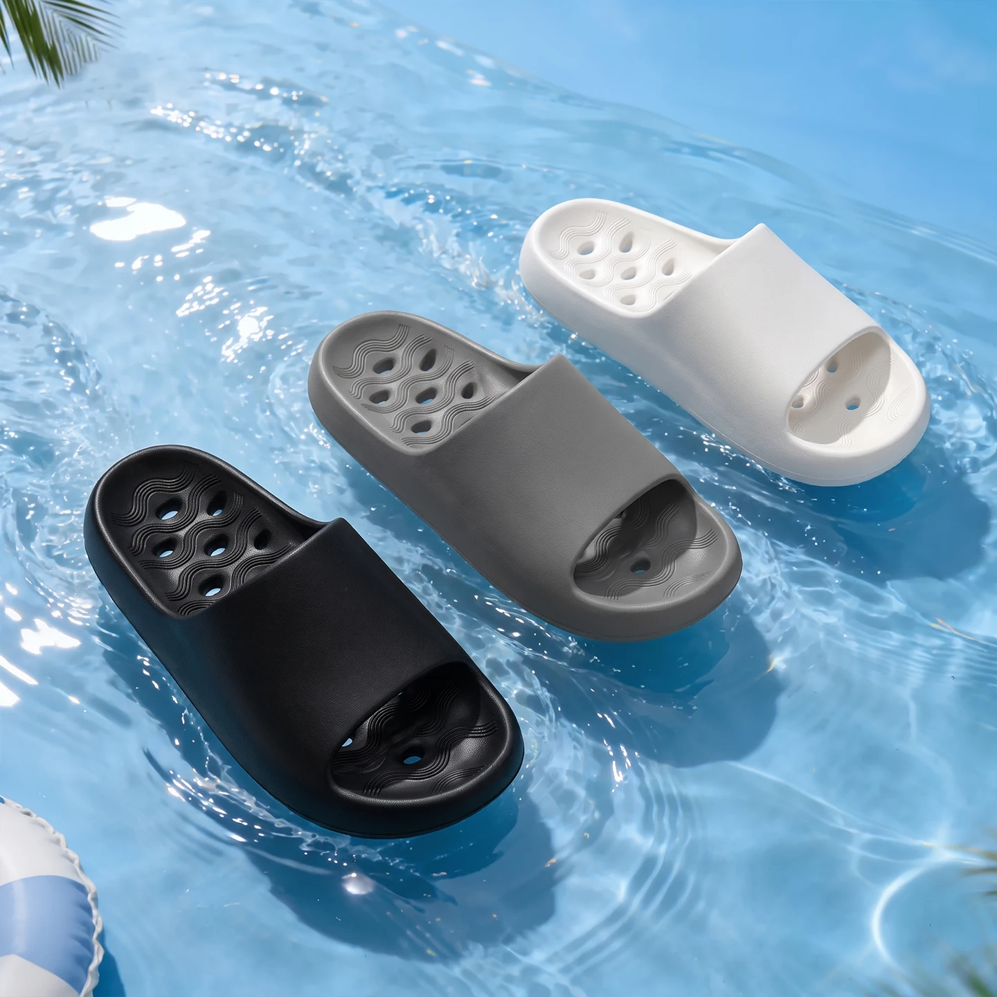 Quick Dry Men Bathroom Slides Hollow Hole Drainage Design Anti Slip EVA Slippers Indoor Shower Casual Home Sandals