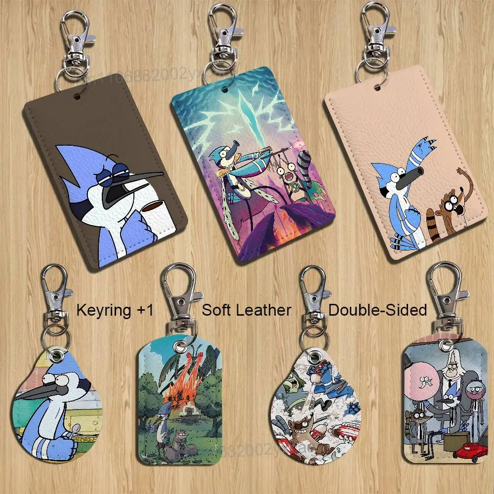 leisure Mordecai Regular Show Holder For Bank Business Work Card Holder Student Card Case Bus Card Keychain