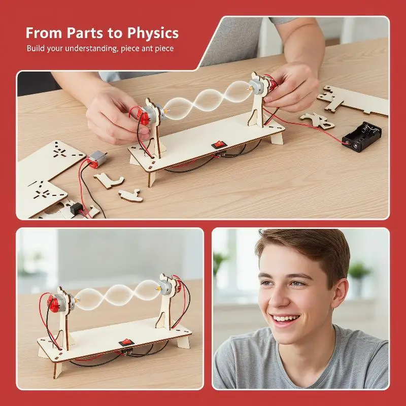 Modelo de Demostración de Ondas Estacionarias de Física, Kit STEM, Experimento Científico, Material Didáctico para Niños y Estudiantes, Conjunto de Laboratorio para Demostrar el Principio de las Ondas