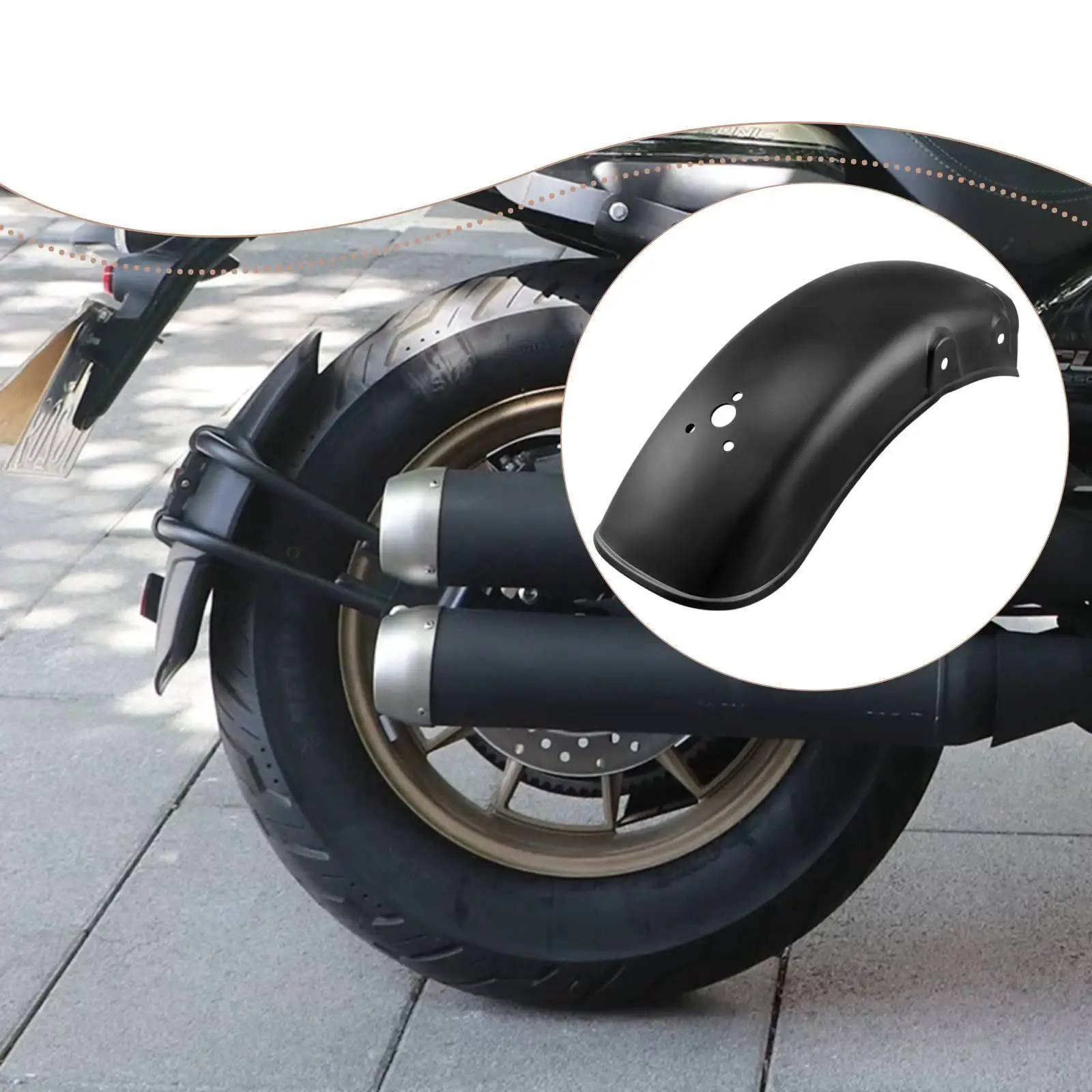 

Motorcycle Mudguard Black Iron Protector Easy Installation Modification Parts Repair Parts Accessories for Gn125 Gn250