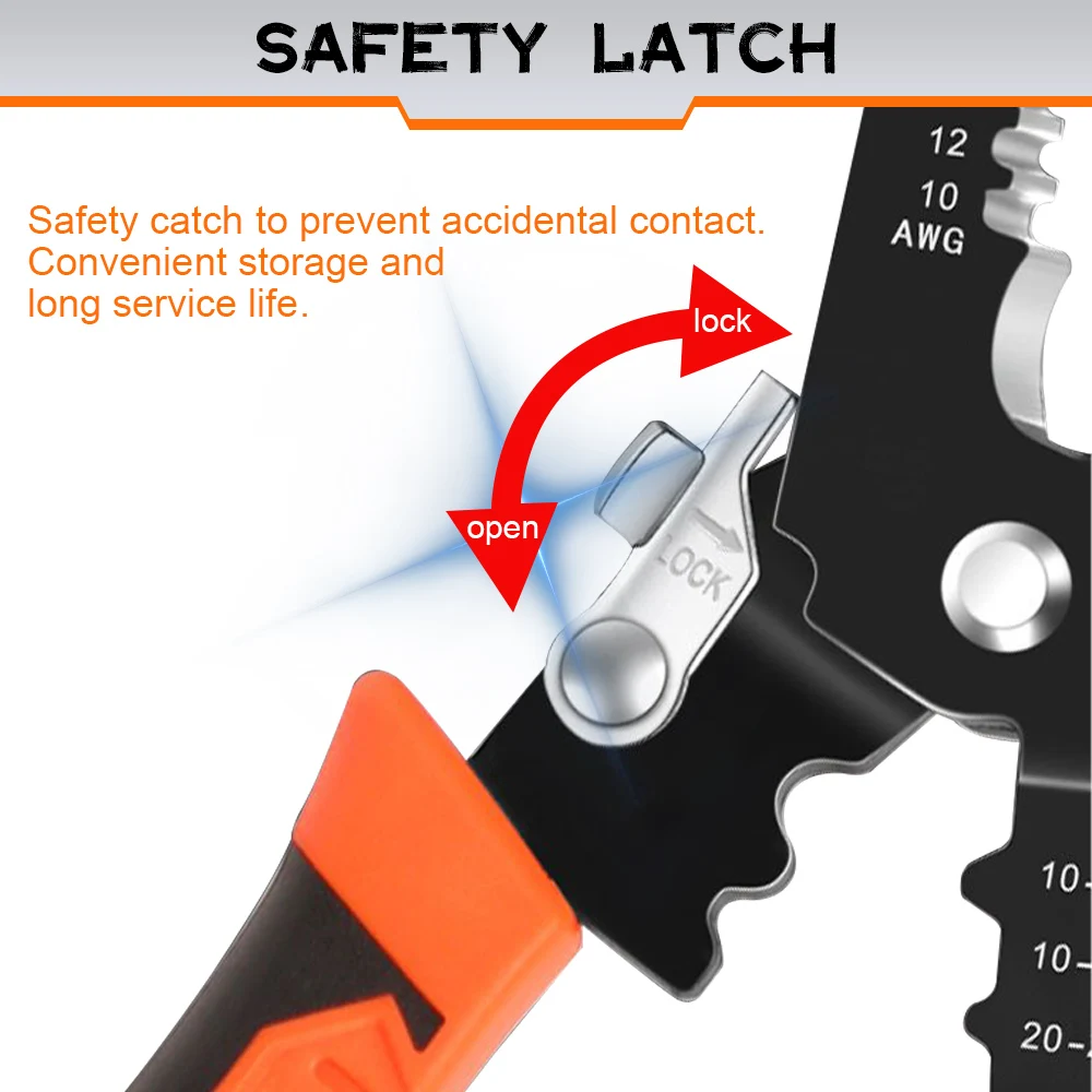 NJBLZQ 10 in 1 Wire Pliers Multifunctional Electrician Peeling Household Network Cable Wire Stripper Puller Stripper Tools