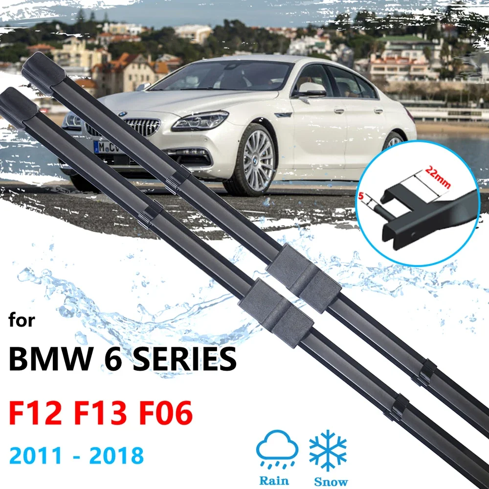 For BMW 6 Series F12 F13 F06 2011~2018 Front Wiper Blades Tools Windshield Windscreen Rubber Strip Refill Auto Replacement Parts