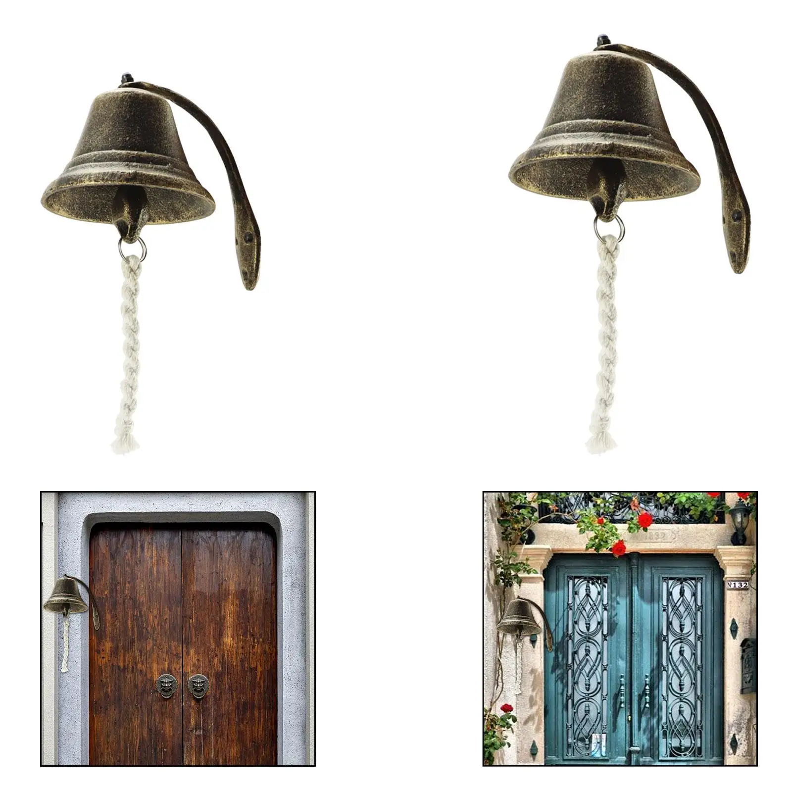 

Cast Iron Doorbell Retro Style Heavy Duty Wall Mounted for Garden Home Patio