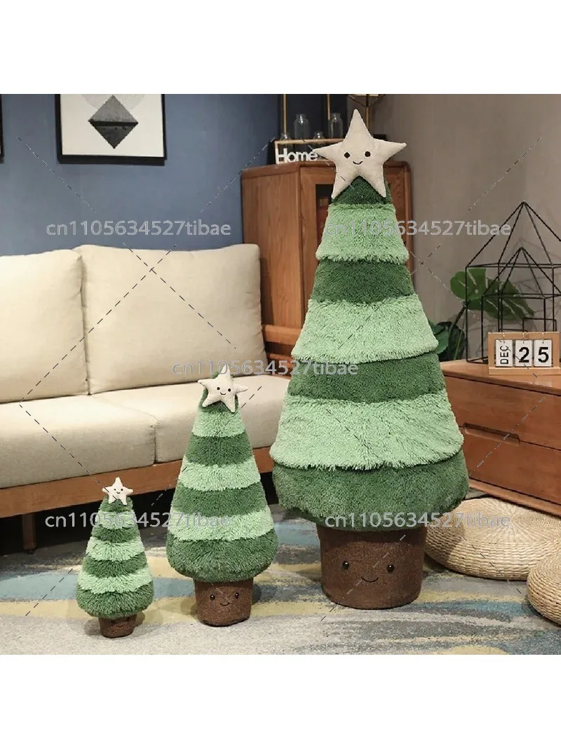90cm Christmas Tree with Snowman Doll Pendant DIY Decorative Scene Arrangement for Holiday Home