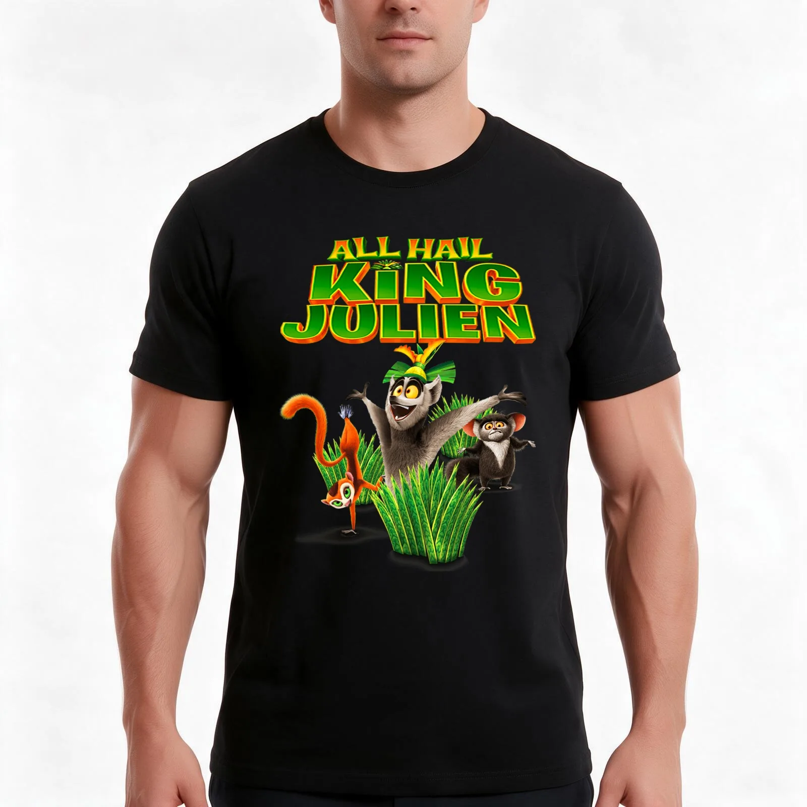 all hail king julien gift for fans all hail king julien crimson T-Shirt Summer Casual Cotton Tee Oversized Streetwear Tops