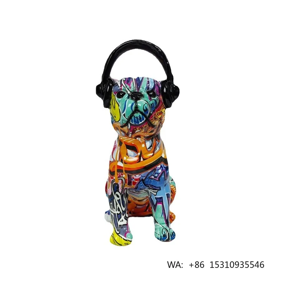 Custom Modern Animal Home Decor Art Sitting French Bulldog Statue Resin Ornaments Home & Office Molds for  Indoor Decor
