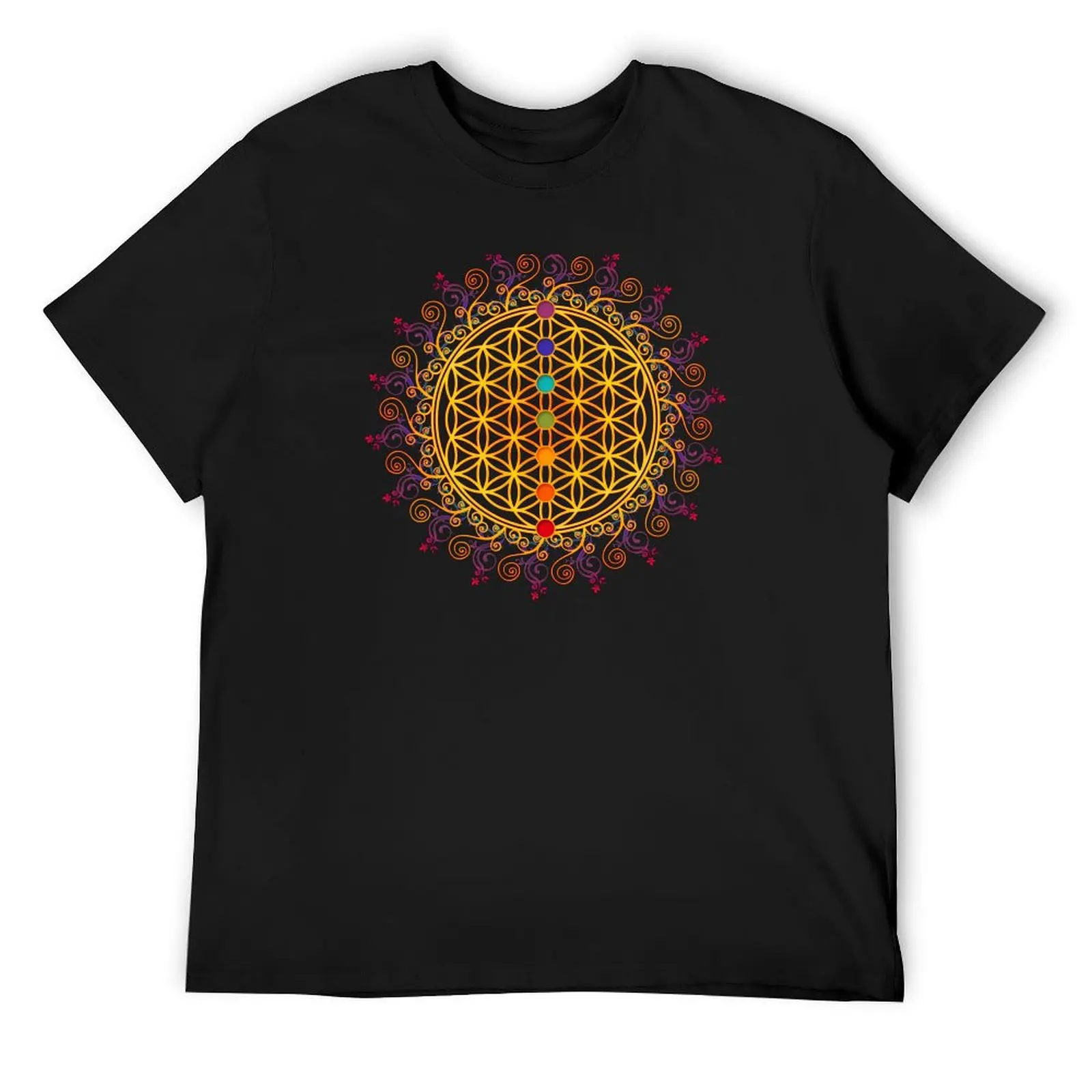 FLOWER OF LIFE, CHAKRAS, SPIRITUALITY, YOGA, ZEN, T-Shirt summer top custom shirt anime mens graphic t-shirts big and tall