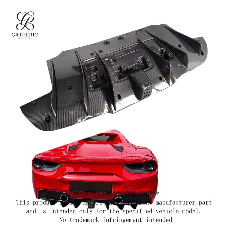 Suitable for Ferrari 488 modification, novitec style carbon fiber , tail , lower lip, rear spoiler
