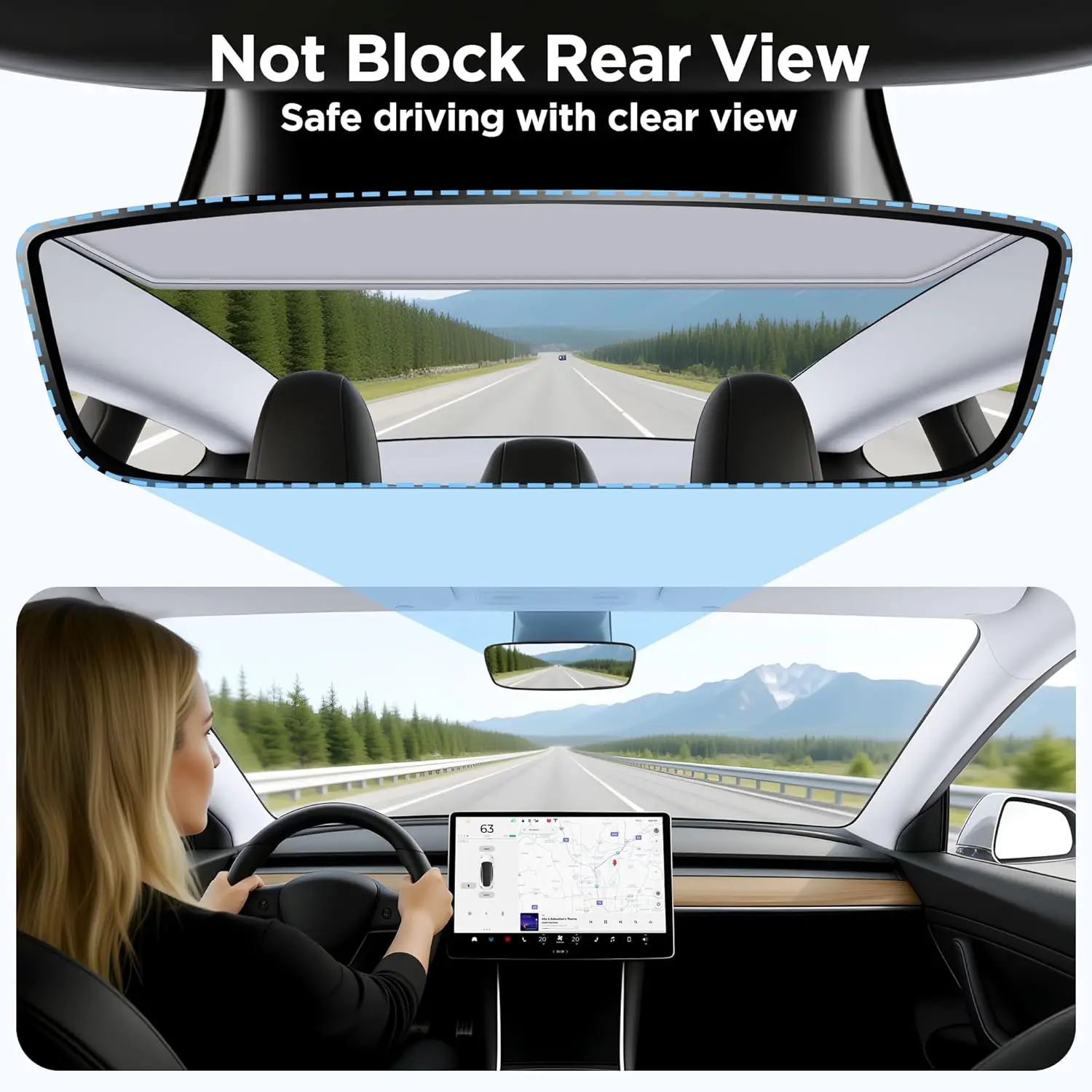 Sunshade Roof For Tesla Model 3 Highland 2026 Never Sag Nano Ice-Crystal Coatings 3-Gen Heat Insulation Glass Roof Sun Shade