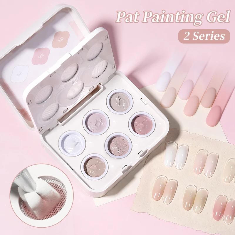 BORN PRETTY 6PCSPat Painting Gel Nail Polish Gradient Patting Blossoming Design UV LED Soak Off Varnish Liner Nail Stamping
