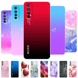 For Realme 7 Case Marble Candy Transparent Phone Case For OPPO Realme7 Pro Silicone Back Cover For Realme 7i RMX2193 Cute Bumper