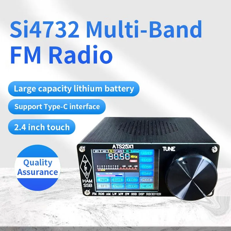 

New Product ATS25X1 Upgrade Version with 2.4" Touch Screen Si4732 Full Band Radio Receiver FM LW MW SSB and Antenna