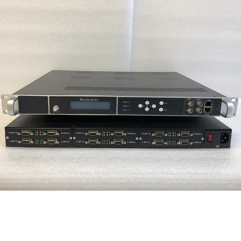 

24-channel UDP / RTP protocol AV to RF IP ASI DVB-T DVB-C ATSC ISDBT DTMB Hotel cable front-end system SD encoder modulator