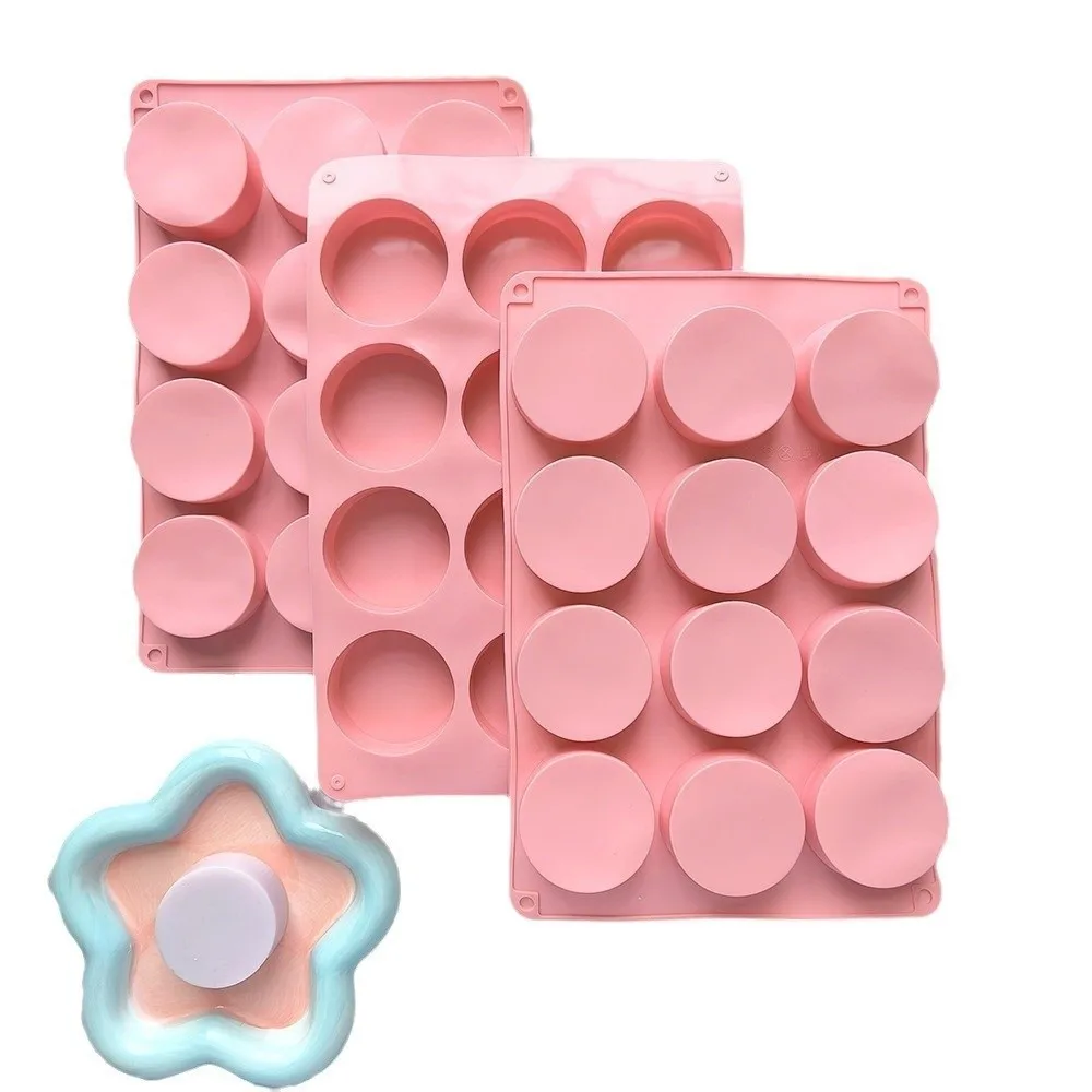 New Silicone Cake Puck Mold Round Shape 12-Cavity Cake Pop Molds Non-Stick BPA-Free DIY Cake Core Tool Party Use