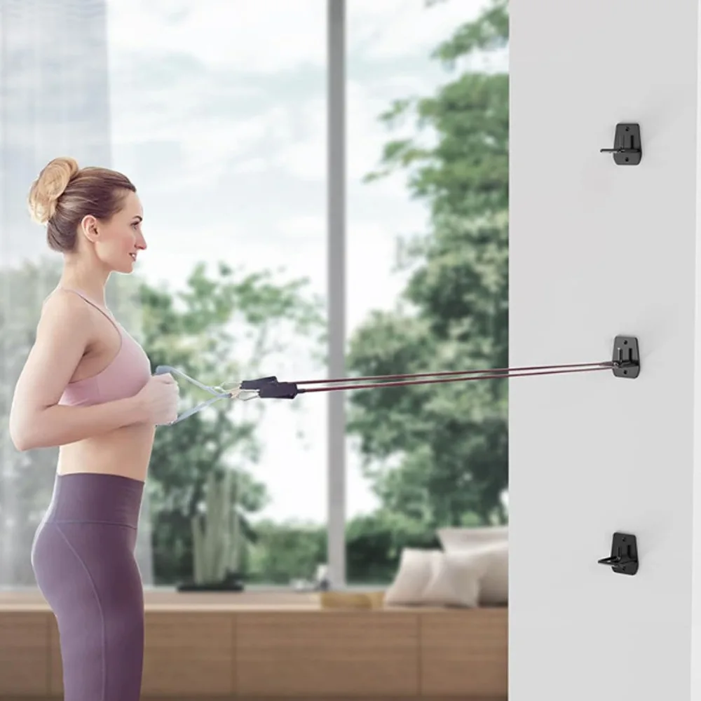 3Pcs Black Exercise Band Wall Anchor Carbon Steel 50x76x47mm Home Gym Wall Anchor Wall Mount Workout Anchor Yoga Equipment