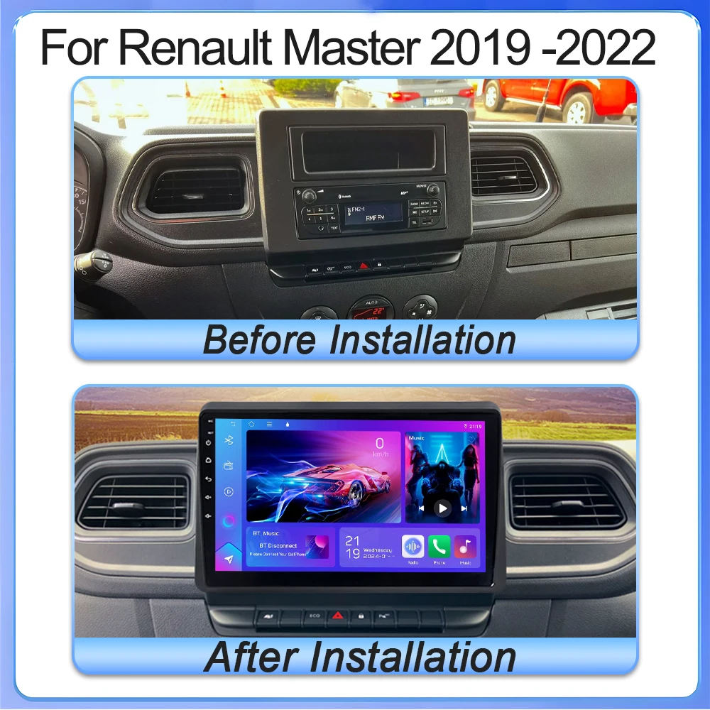Android 16 Carplay Auto For Renault Master 2019 2020 2021 2022 Car Radio Navigation DVD Video Player DSP Stereo  360 Camera WIFI