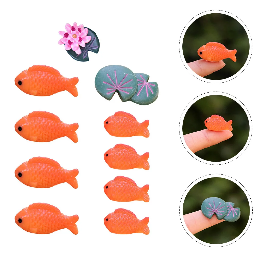 

1Set Fish Tank Resin Carp Ornament Lotus-Leaf Lotus-Flower Simulation Aquarium Decoration Aquarium Decors Fish Tank Carp Model