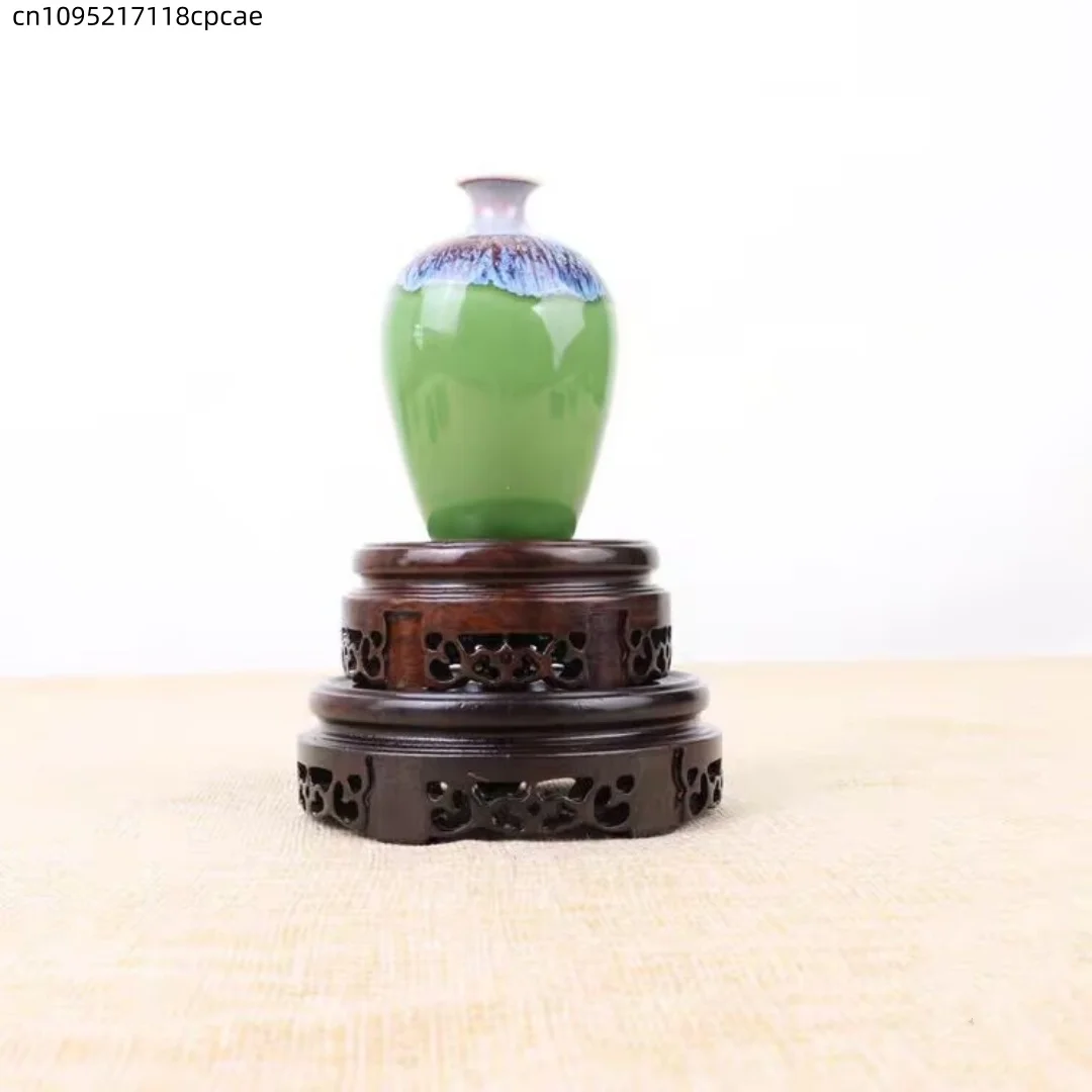Ebony Wood Display Stand - Round Pedestal for Miniatures, Bonsai, Incense Burner & Craft Ornaments，Tea Sets Vase Desktop Base