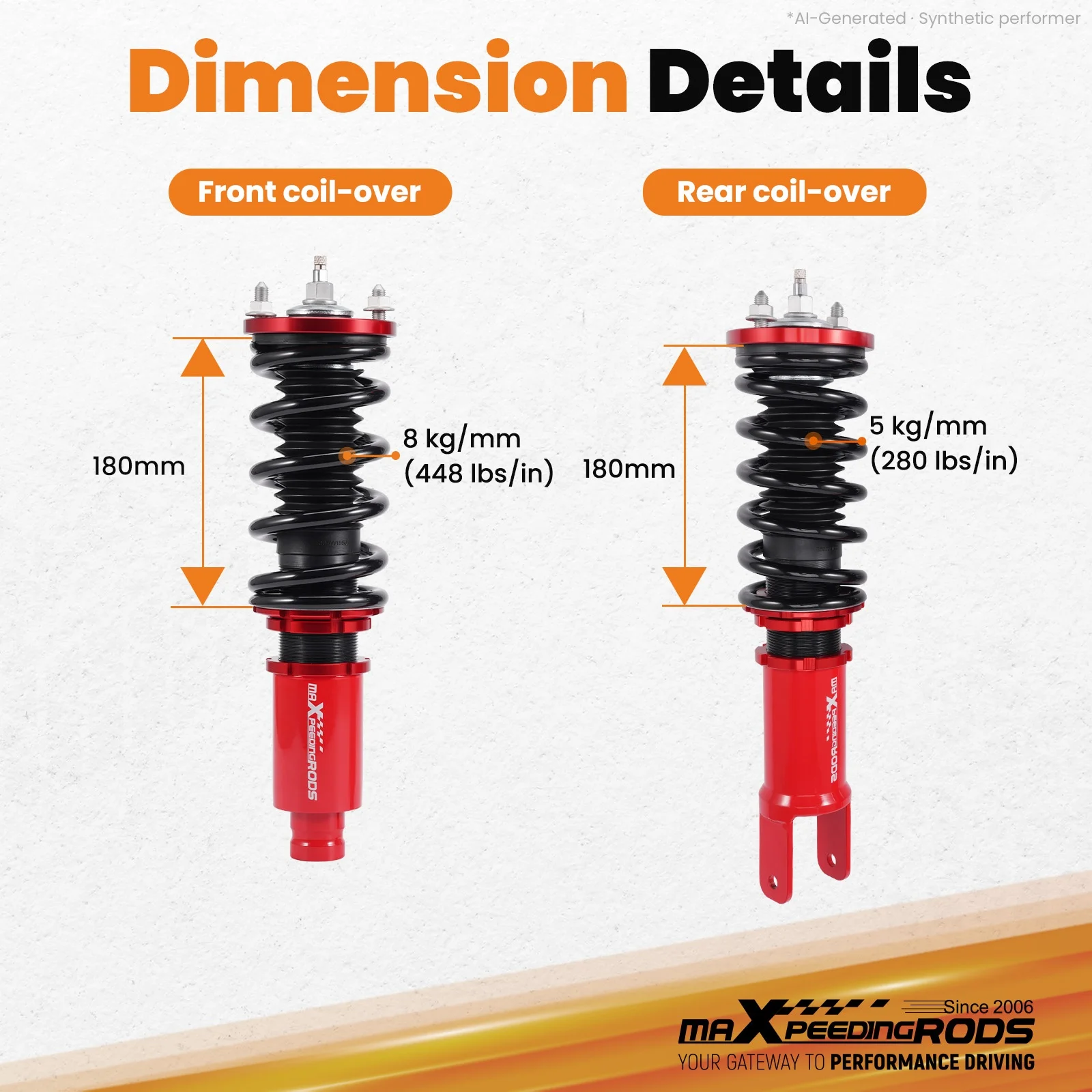Performance Coilovers for Honda Civic CRX Hatchback Sedan EG,EH EG3 EG4 EG8 ED6 view 4
