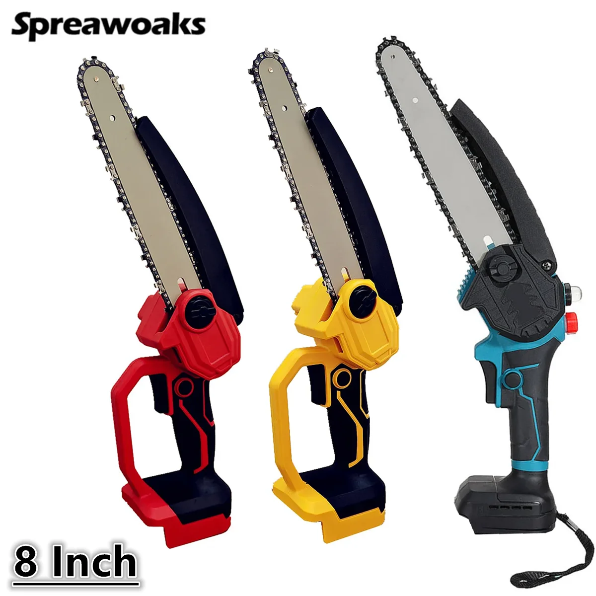 For Milwaukee / Dewalt / Makita 18V 20V Battery Brushless Chainsaw 8 Inch Electric Cordless Chain Saw WoodworKing Power Tools