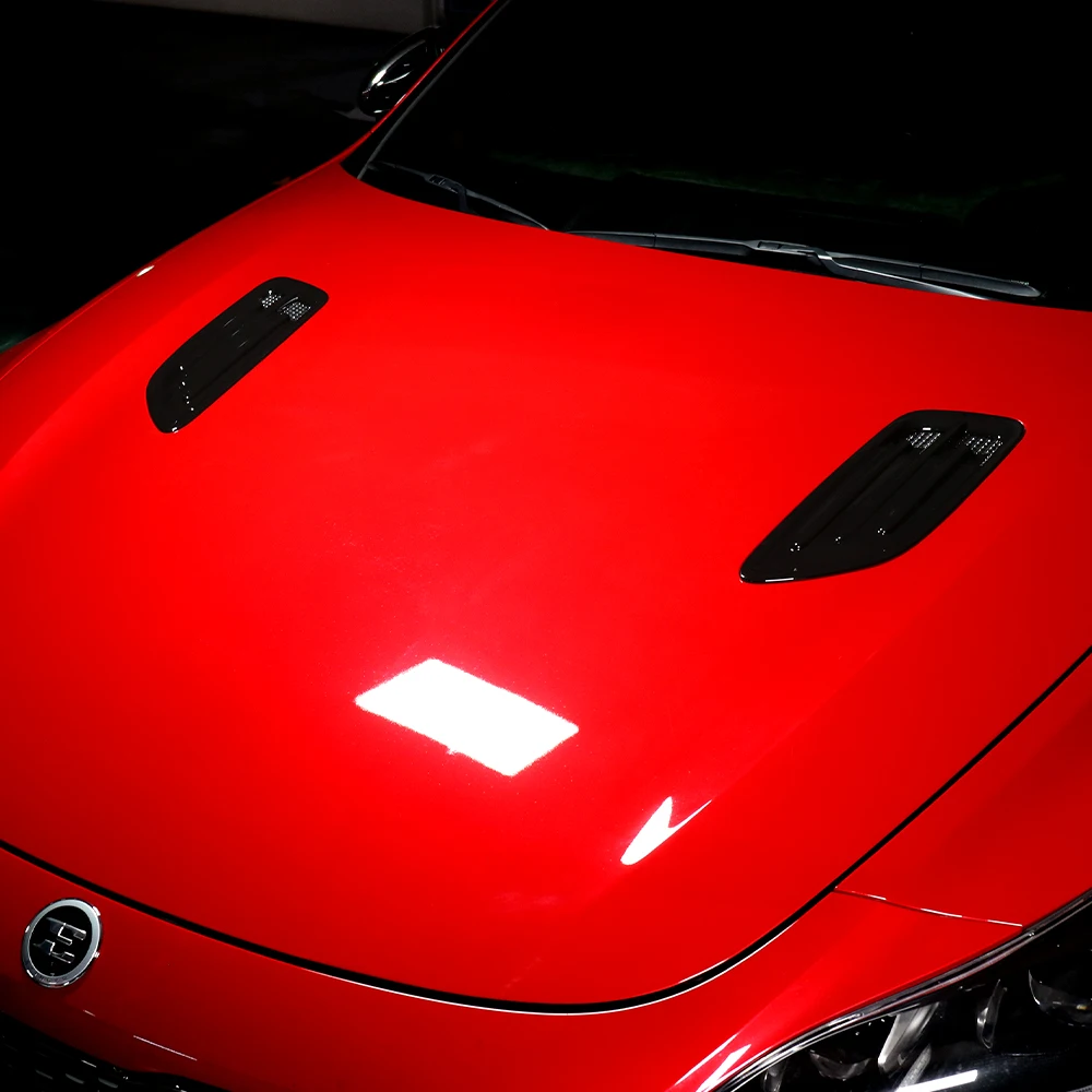 

Black Car Hood Air Hole Trim Cover Engine Heat Dissipation Outlet Frame Decoration For Kia Stinger 2018-2023 Exterior Mouldings