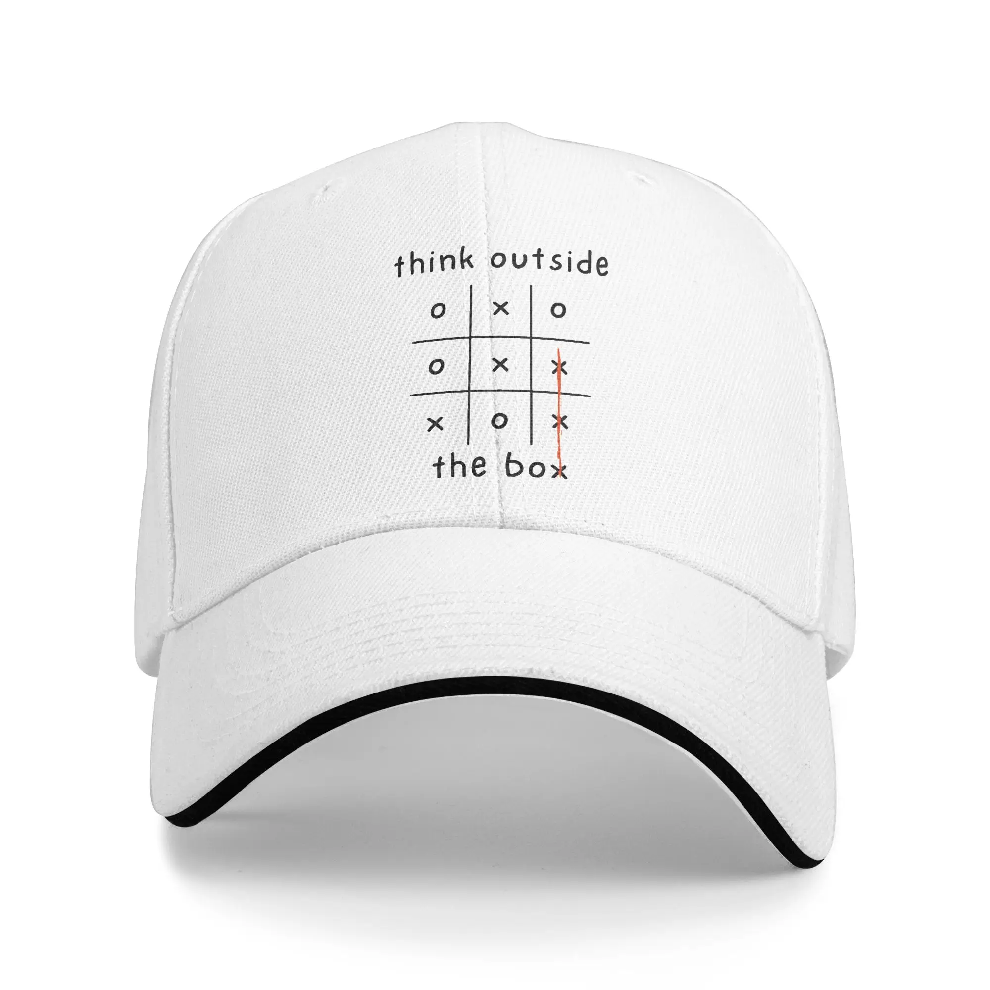 Men Women Think outside the box One liner  Sandwich Hat  , Casual Baseball Caps Polyester  Sun Caps Adjustable Racing Cap Autumn